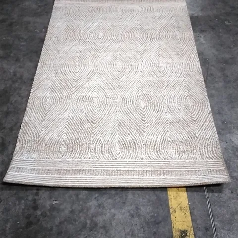 COLE HANDMADE TUFTED WOOL IVORY ARE RUG APPROXIMATELY 180X120CM 