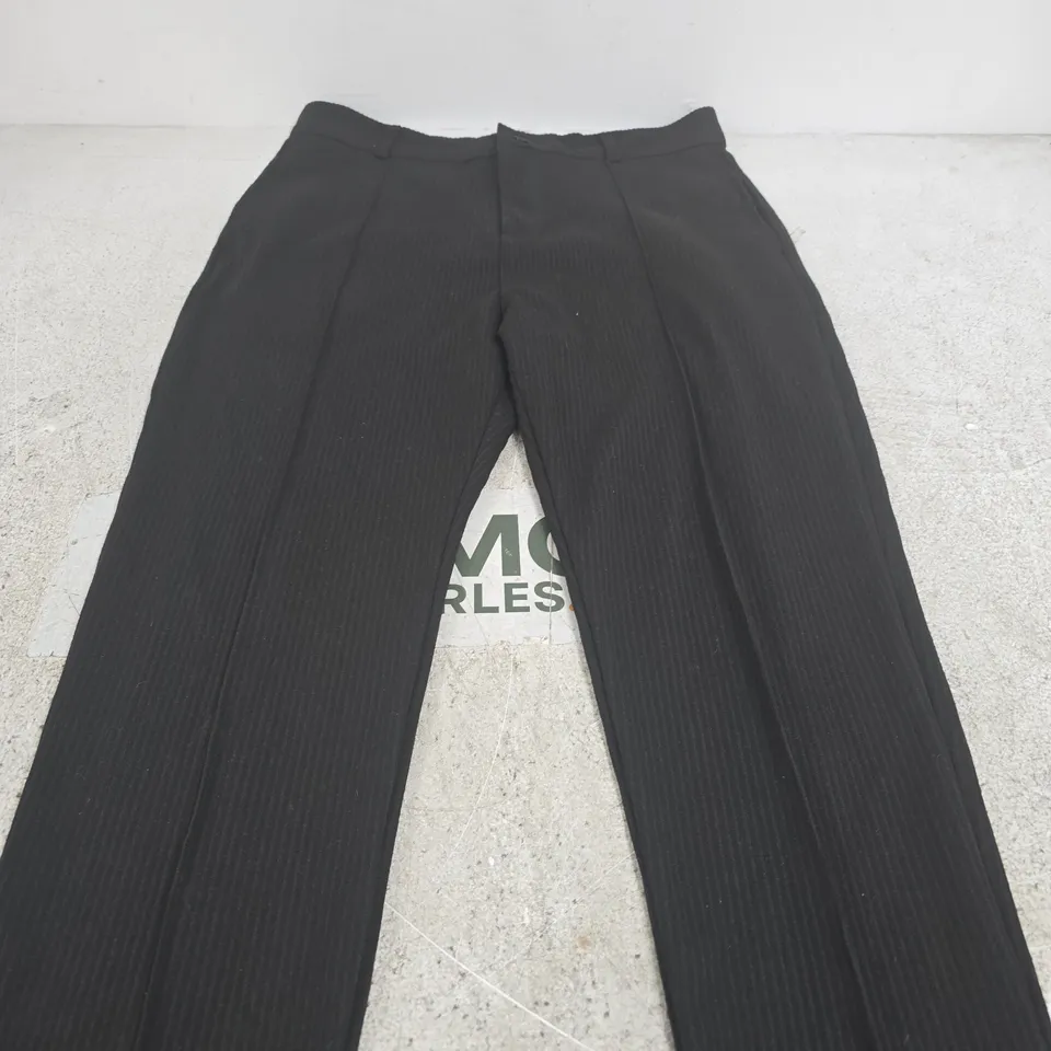 ICON AMSTERDAM BLACK CORDUROY TROUSERS – UK SIZE L