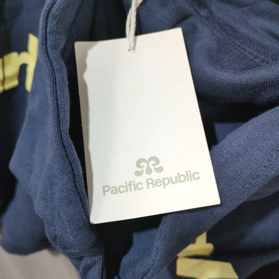 PACIFIC REPUBLIC NAVY HOODIE WITH BACK GRAPHIC – XS