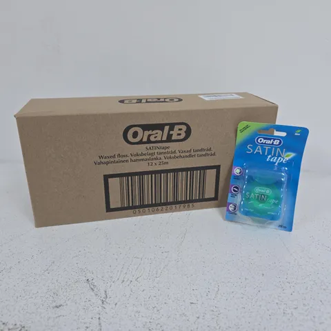 BOXED ORAL B 12 PACK OF 25M WAXED FLOSS