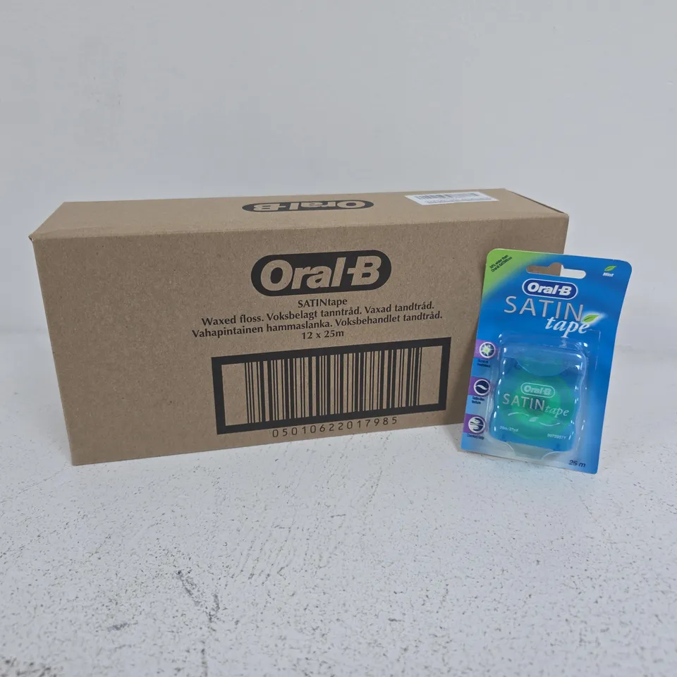 BOXED ORAL B 12 PACK OF 25M WAXED FLOSS