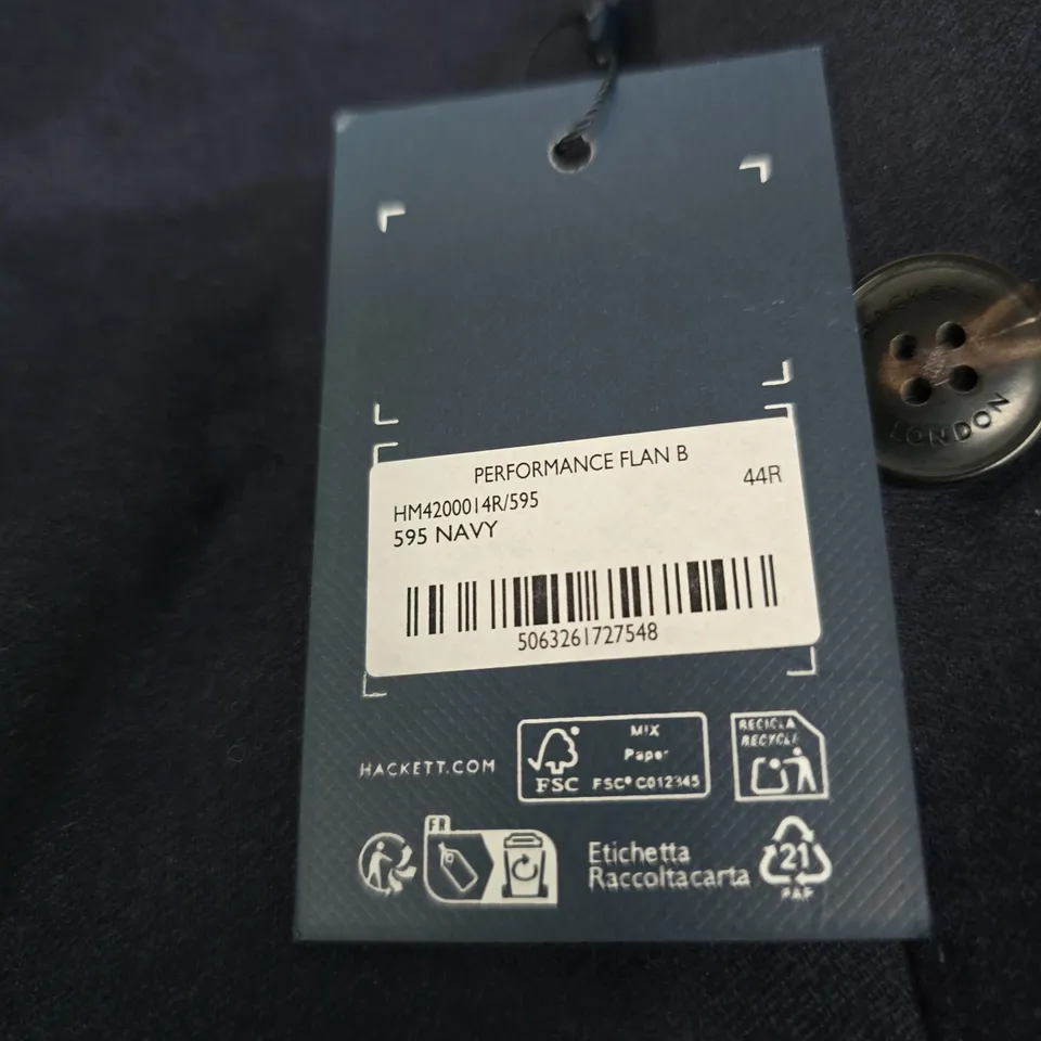 HACKETT LONDON NAVY SUIT – MEN’S, 44R (VERIFY MODEL)