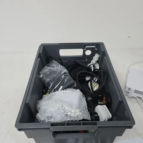 TOTE OF APPROXIMATELY 10 ASSORTED ITEMS TO INCLUDE: LCOTERA WIFI ROUTER