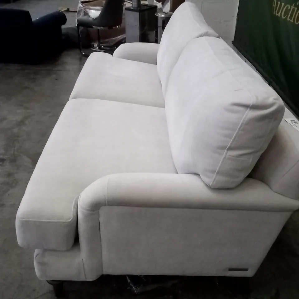 QUALITY THE LOUNGE CO DESIGNER 3 SEATER SOFA - CREAM FABRIC 