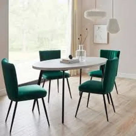 BOXED ZURI 6 SEATER OVAL DINING TABLE, GREY CONCRETE EFFECT (1 BOX)