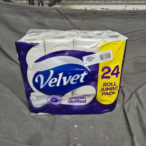 PACK OF 24 VELVET TOILET ROLLS - JUMBO PACK