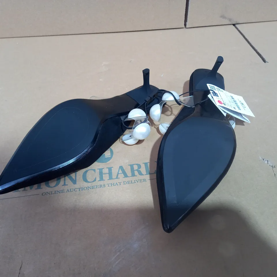 PAIR OF ZARA SIZE 38 BLACK BEJEWELLED SHOES