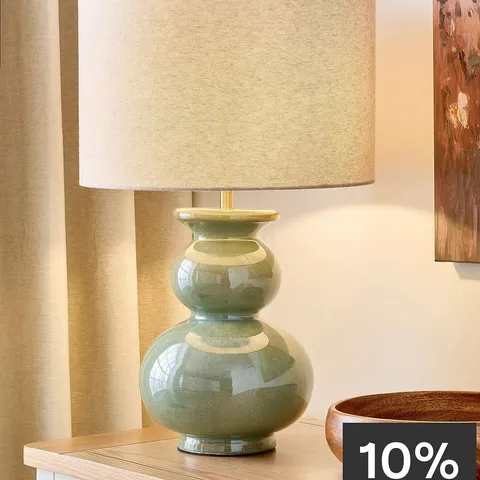 GREEN REACTIVE GLAZE TABLE LAMP