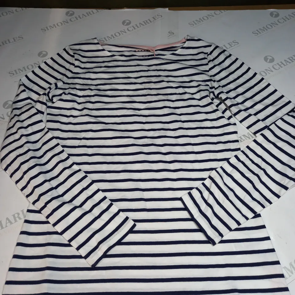 WOMENS BODEN STRIPPED LONG SLEEVED SHIRT SIZE 8