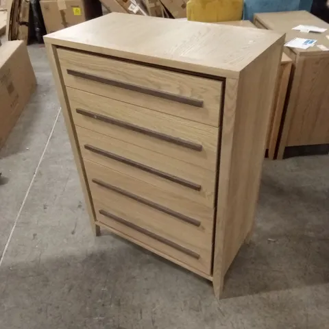 QUALITY DESIGNER RIMINI AGED OAK & WEATHERED OAK 5 DRAWER