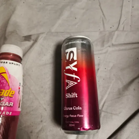 APPROXIMATELY 11 ASSORTED FOOD AND DRINK ITEMS INCLUDING SHIFT CITRUS COLA AND LUCOZADE PINK LEMONADE 