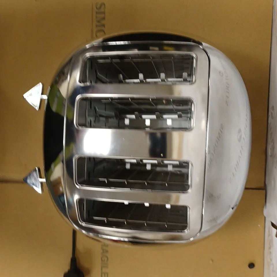 THE FUNKY APPLIANCE COMPANY 4 SLICE CHROME TOASTER 