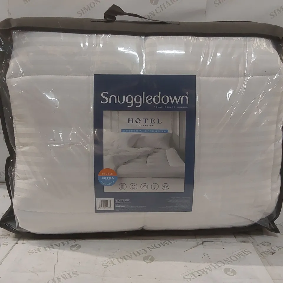 BAGGED SNUGGLEDOWN HOTEL COLLECTION EXTRA DEEP MATTRESS TOPPER - DOUBLE