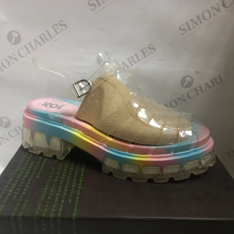 KOI VEGAN SLINKY KAWAII RAINBOW JELLY SANDALS - SIZE 7