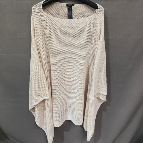 MASSIMO DUTTI BEIGE KNIT PONCHO / WRAP SWEATER – WOMENS