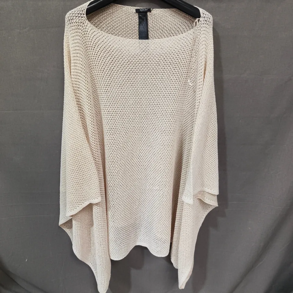 MASSIMO DUTTI BEIGE KNIT PONCHO / WRAP SWEATER – WOMENS