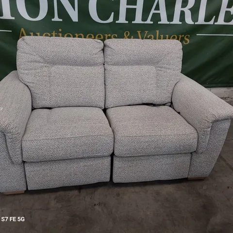 QUALITY BRITISH DESIGNER G PLAN ELLIOT POWER RECLINING TWO SEATER SOFA PINNACLE MIST FABRIC