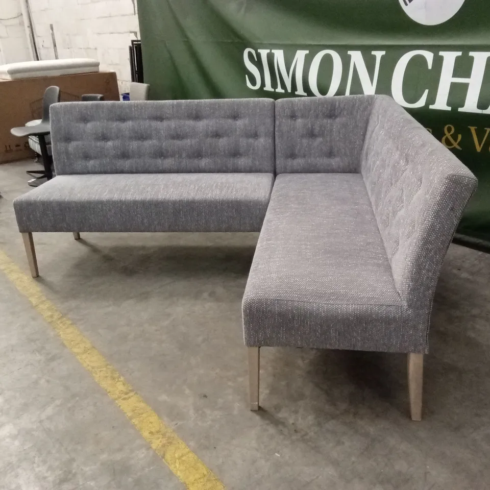 QUALITY DESIGNER FABRIC UPHOLSTERED CORNER DINING BENCH