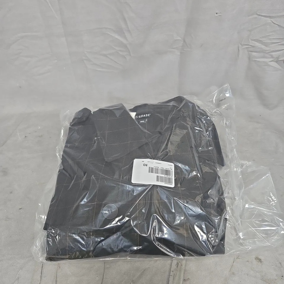 CENTIGRADE CHECKED TRENCH COAT BLACK/RUST XXXL