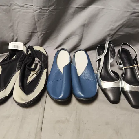 BOX OF APPROXIMATELY 20 ASSORTED PAIRS OF SHOES AND FOOTWEAR ITEMS IN VARIOUS COLOURS, STYLES, AND SIZES - COLLECTION ONLY