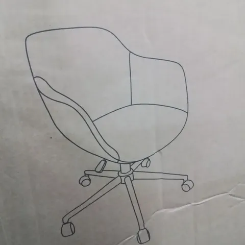 BOXED ALMONZO SOFT VELVET UPHOLSTERED OFFICE CHAIR -LIGHT BLUE/GOLD-
