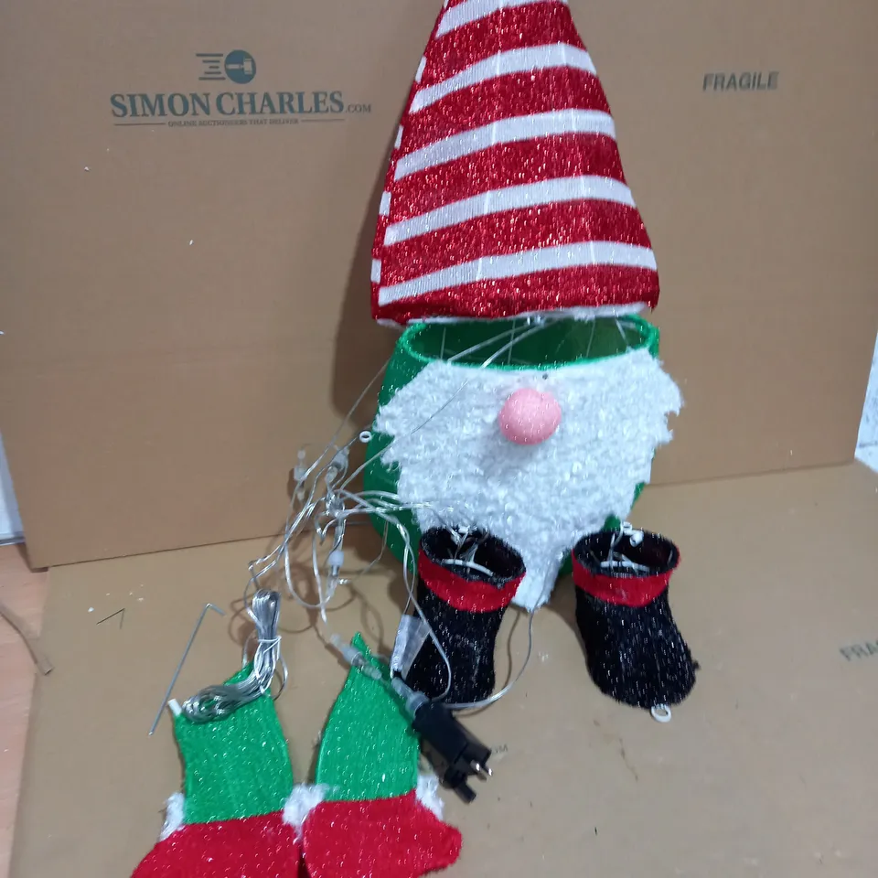 FESTIVE INDOOR OUTDOOR LARGE PRE-LIT GNOME