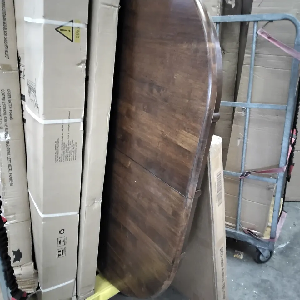 BOXED ROUNDED EXTENDABLE DINING TABLE TOP WOOD 