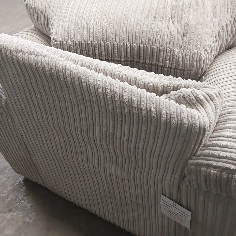 DESIGNER CORDUROY FABRIC UPHOLSTERED ARMCHAIR