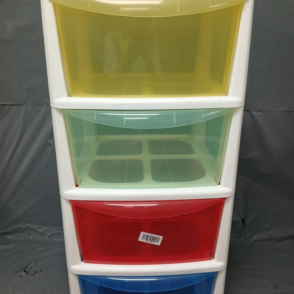 4 TIER MULTICOLOUR STORAGE DRAWERS - COLLECTION ONLY
