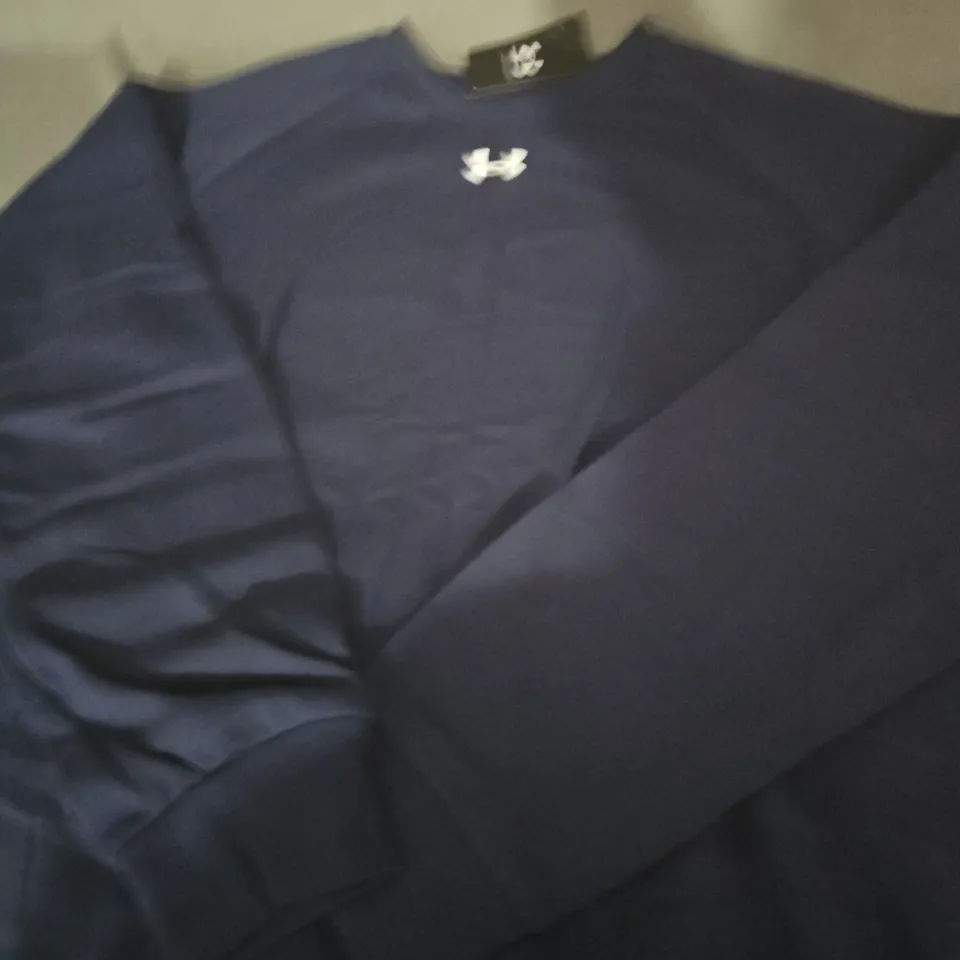 UNDER ARMOUR NAVY CREWNECK SWEATSHIRT - SIZE L