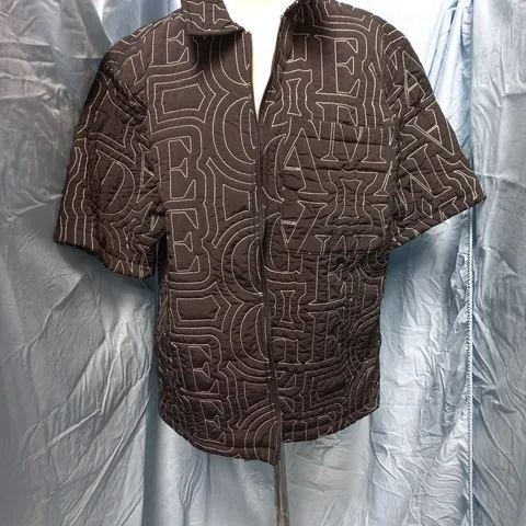 CRIMINAL DAMAGE QUILT EMBROIDERY ZIP JACKET - BLACK - UK S