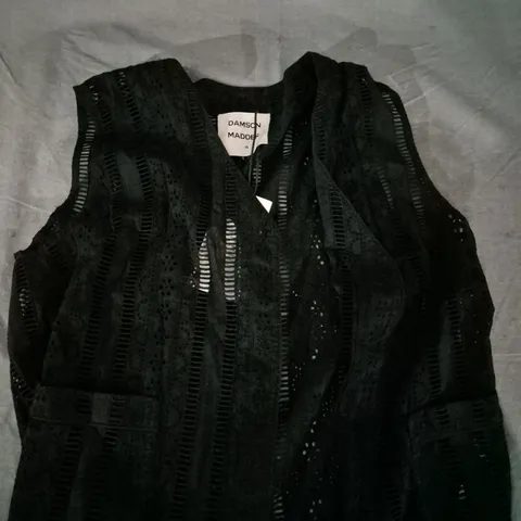 DAMSON MADDER LACE OVER JACKET IN BLACK - 14