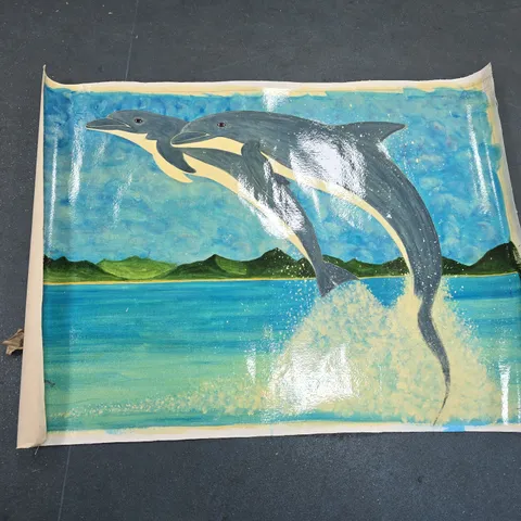 GROUP OF 4 SIGNED CANVAS PAINTINGS BY J DEVINE