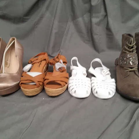BOX OF APPROXIMATELY 10 ASSORTED PAIRS OF SHOES IN VARIOUS SIZES, COLOURS AND STYLES