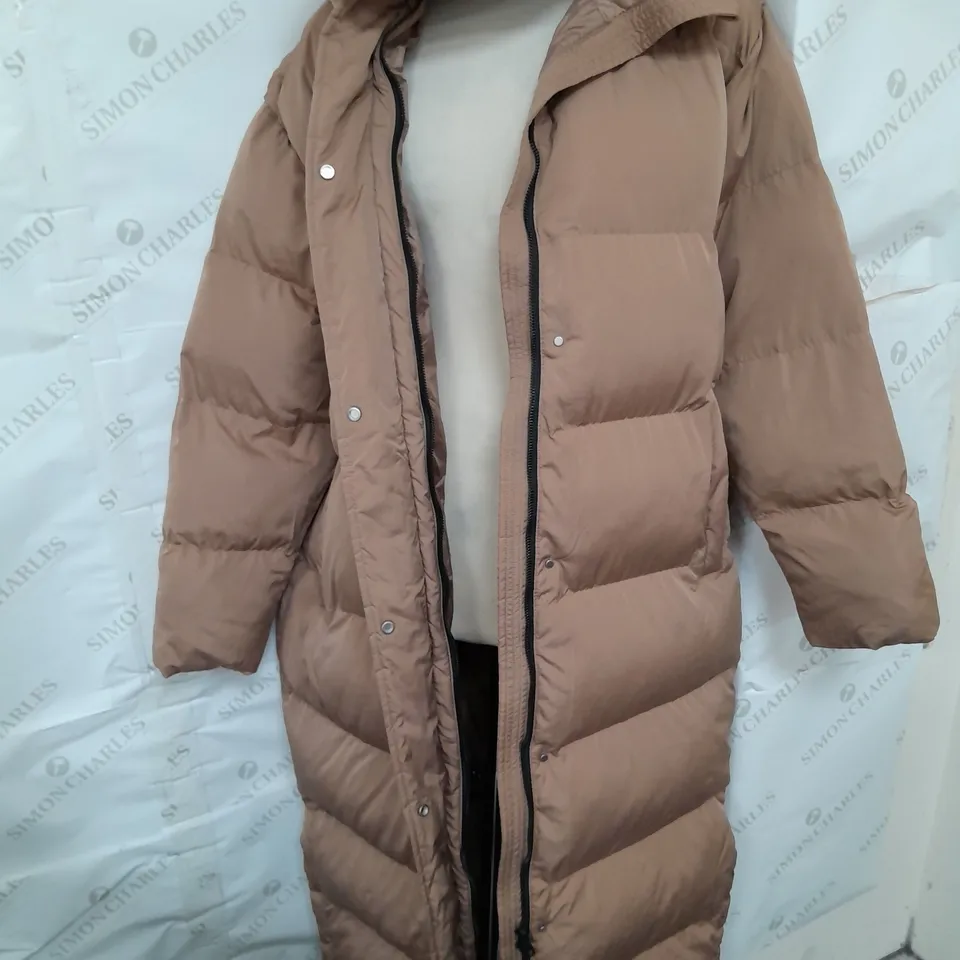 SUPERDRY LONGLINE PADDED COAT IN BROWN SIZE 12