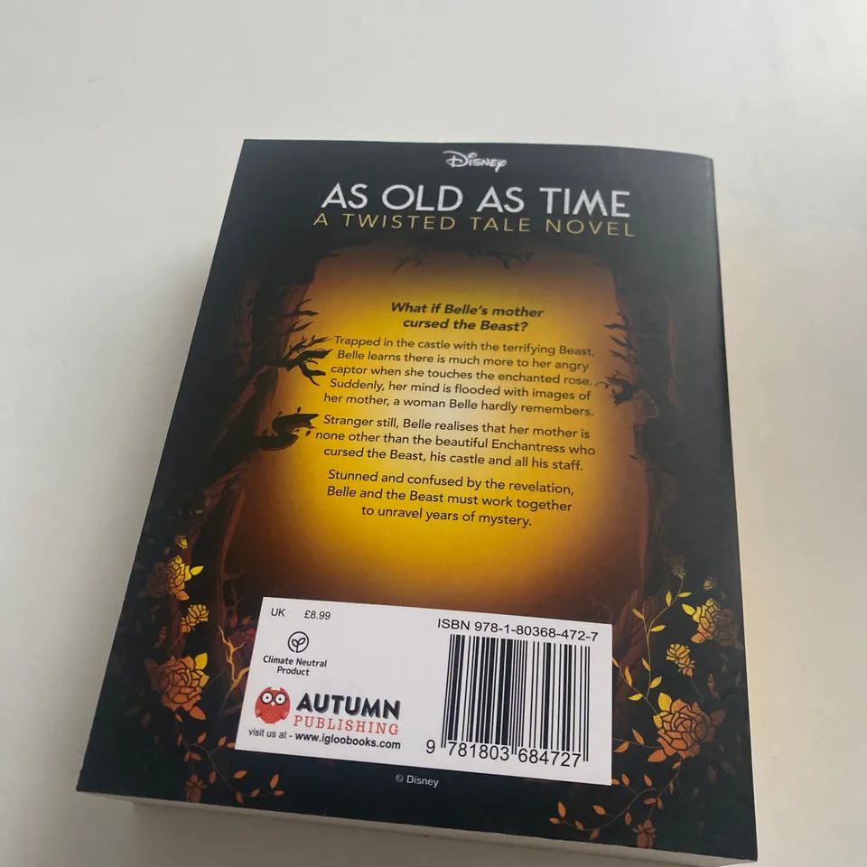 8 X DISNEY AS OLD AS TIME TWISTED TALE NOVEL BY LIZ BRASWELL