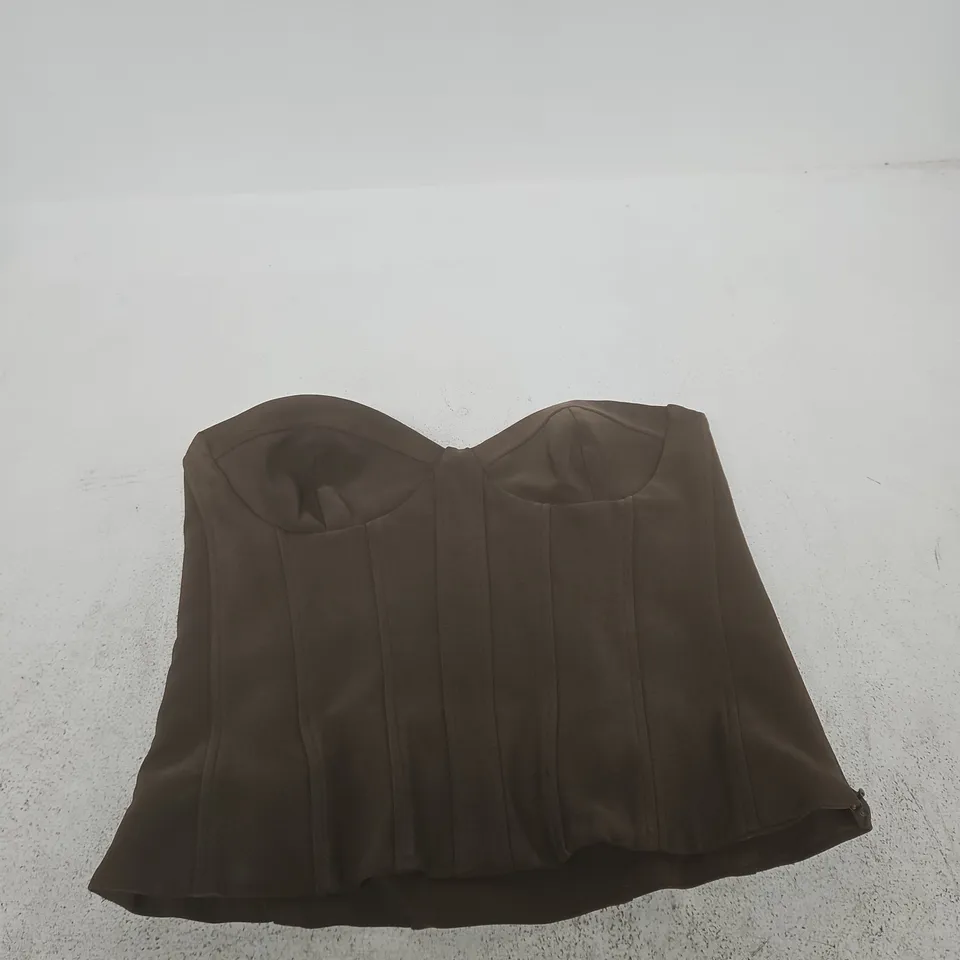 ZARA Brown Strapless Corset Top – EUR M (US M) – Women's Clothing 