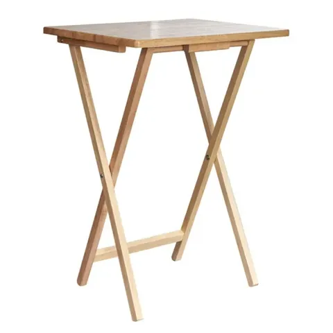 BOXED RUBBERWOOD TV TABLE, NATURAL (1 BOX)