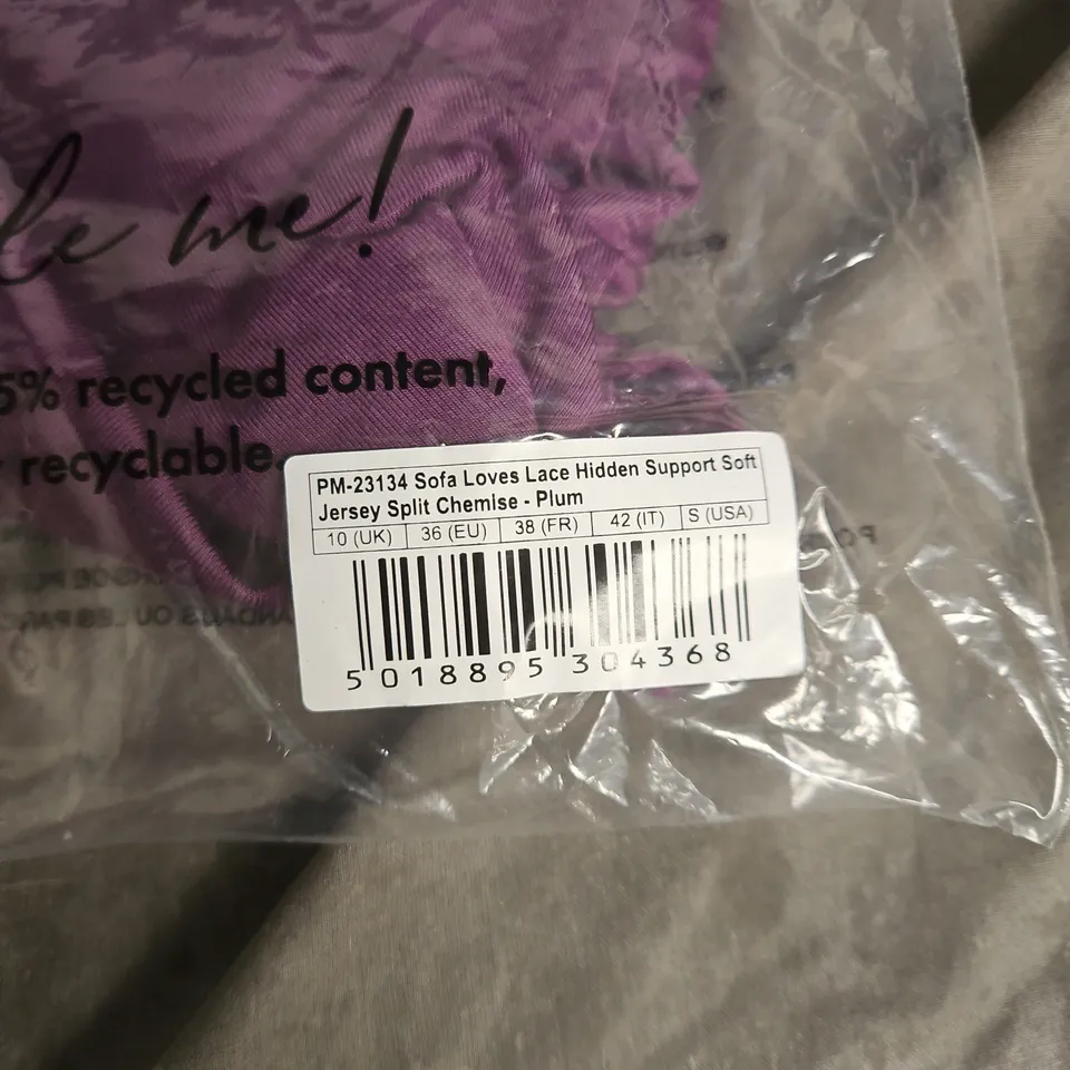 BAGGED POUR MOI WOMEN'S PLUM CHEMISE – UK 10, HIDDEN SUPPORT, SOFT JERSEY