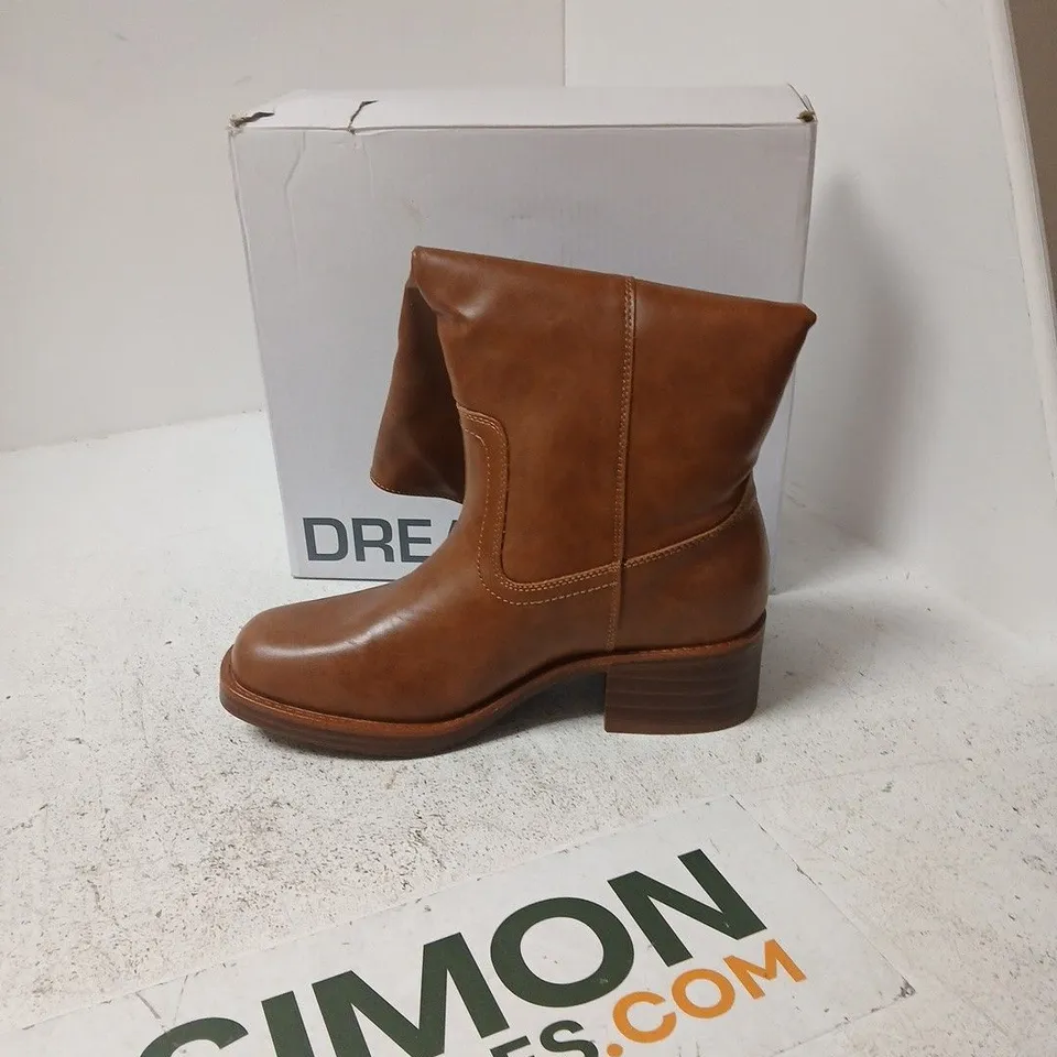 WOMEN'S BROWN LEATHER ANKLE BOOTS – UK 6.5 (US 8.5, EU 40) DREAM PAIRS