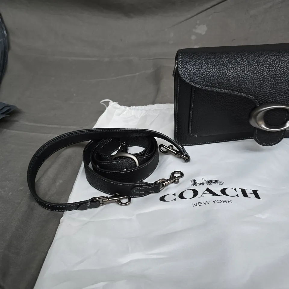 COACH BLACK LEATHER CROSSBODY BAG WITH SILVER HARDWARE