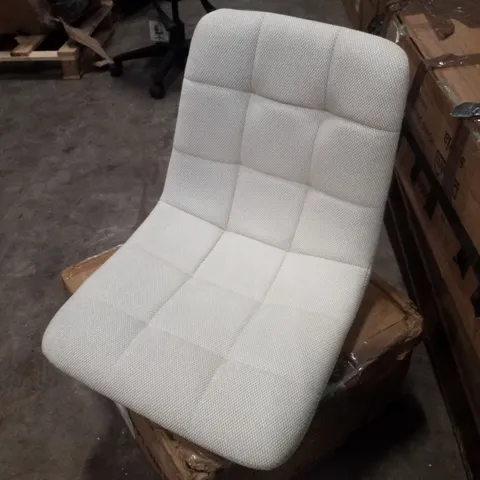 BOXED SET OF 4 CREAM FABRIC DINING CHAIRS 