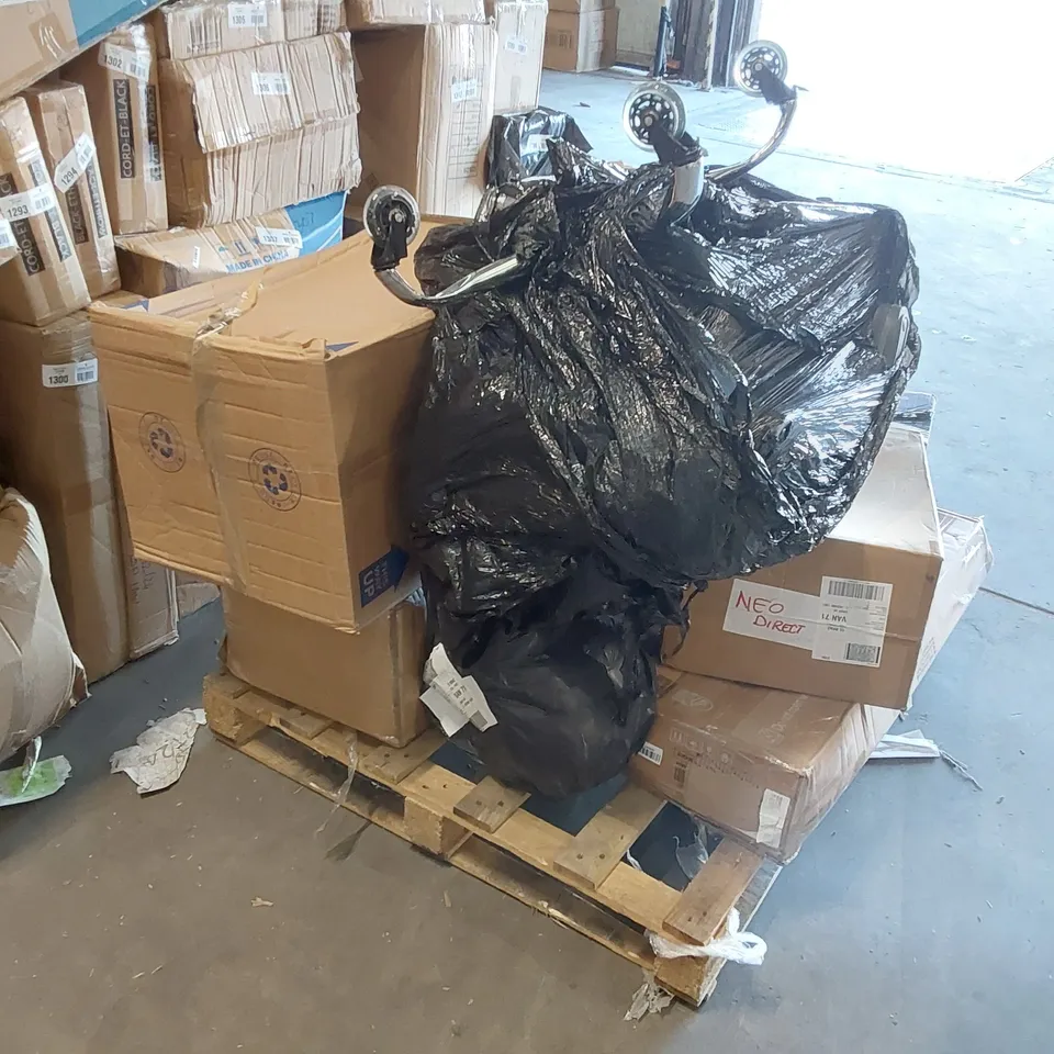 PALLET OF ASSORTED CONSUMER PRODUCTS/FURNITURE PARTS 