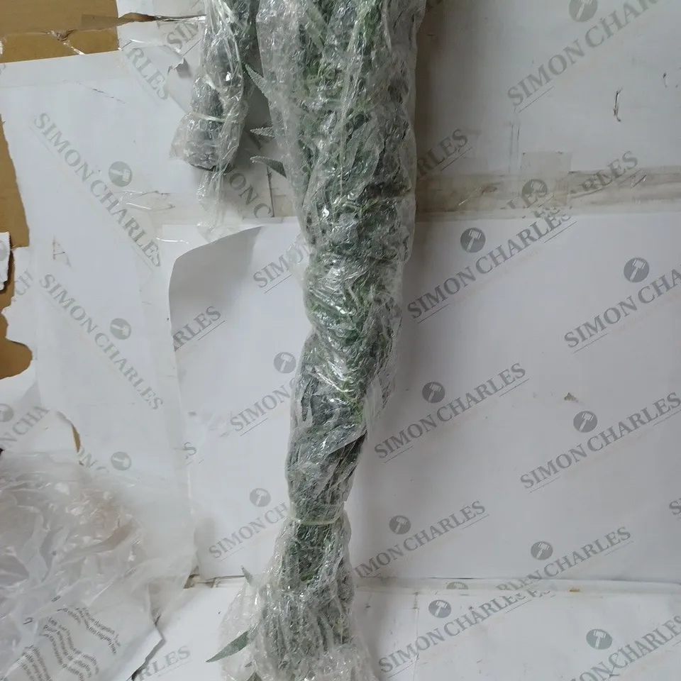 BOXED ALISON CORK 180CM PRE-LIT GREEN LEAF DETAIL INDOOR WILLOW TREE [COLLECTION ONLY]
