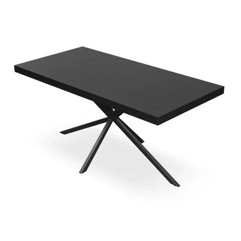 BOXED DONNI DINING TABLE - OAK EFFECT TOP, BLACK LEGS (2 BOXES)