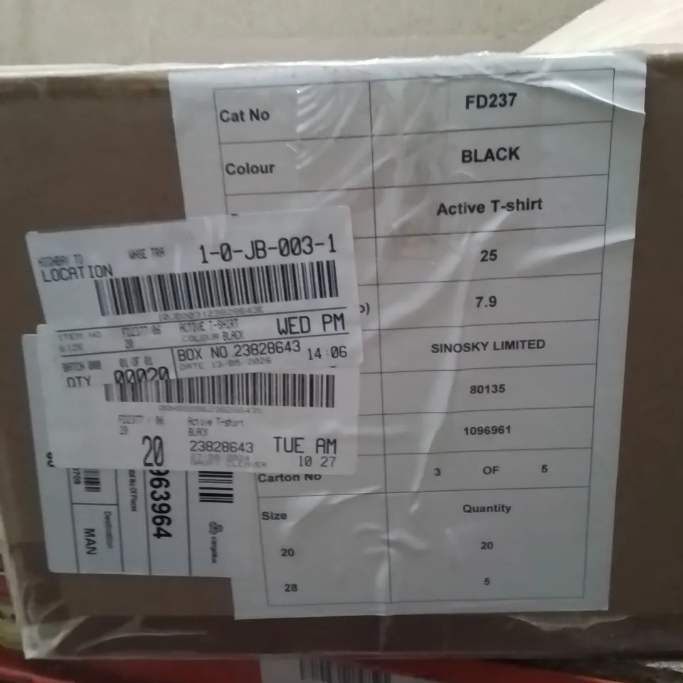 BOXED BRAND NEW APPROXIMATELY 25 SIMPLY BE ACTIVE T-SHIRT BLACK SIZE 20