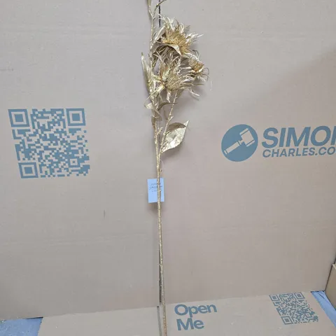 APPROXIMATELY 12 GISELA GRAHAM GOLD-TONED DECORATIVE ARTIFICIAL FLOWER STEMS