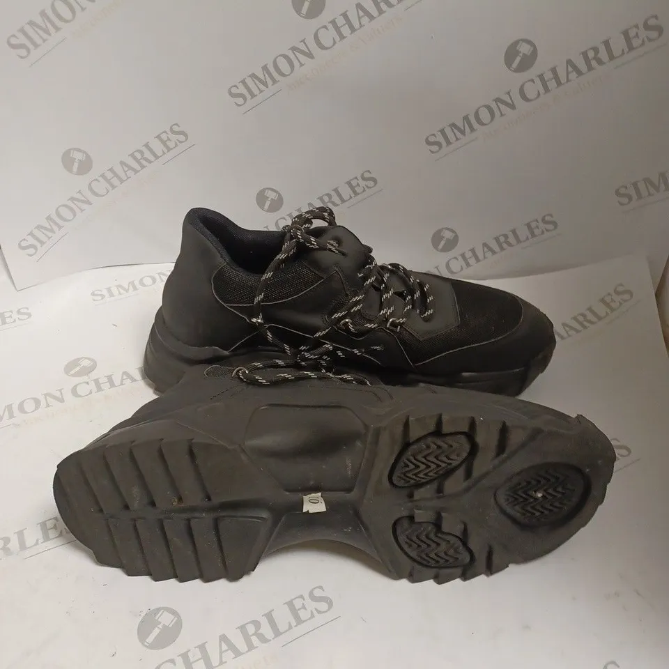 KOI FOOTWEAR BLACK CHUNKY LACE UP TRAINERS