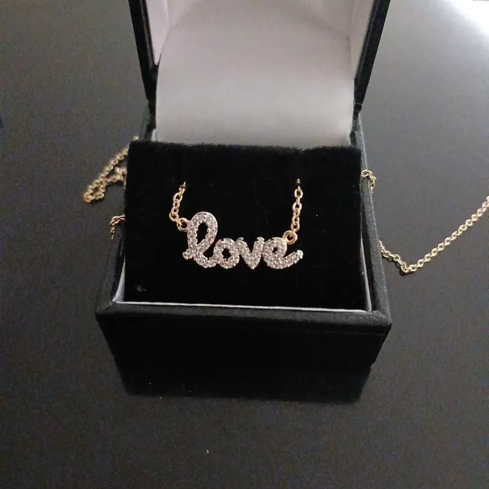 0.15CT DIAMOND LOVE 45CM NECKLACE STERLING SILVER