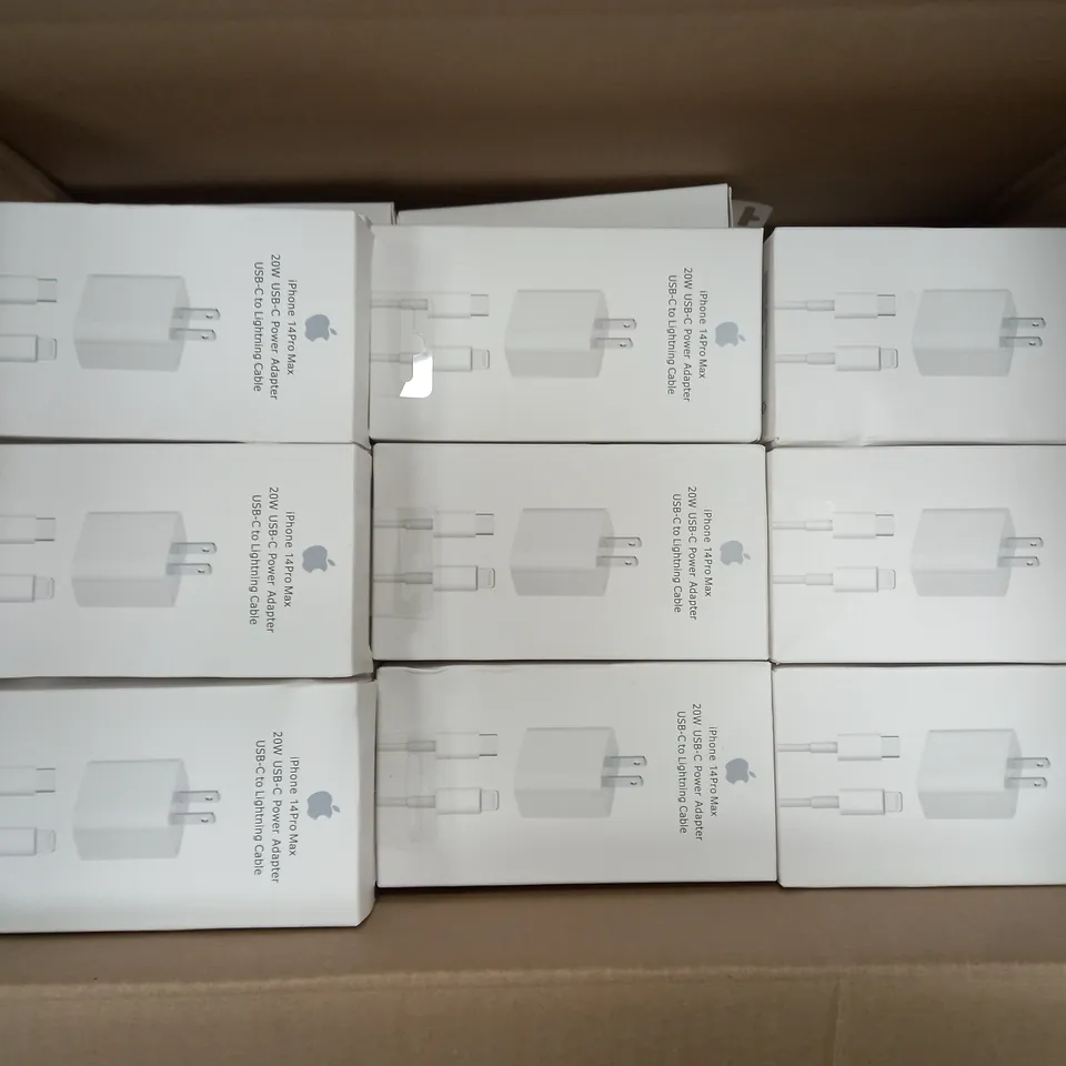 APPROXIMATELY 75 BOXED APPLE IPHONE 14PRO MAX 20W USB-C POWER ADAPTORS